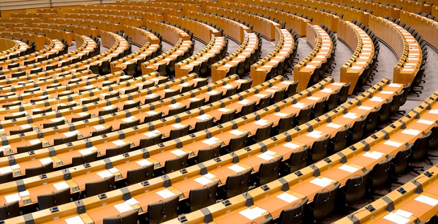 Empty Assembly Room Seat of European Parliament Brussels