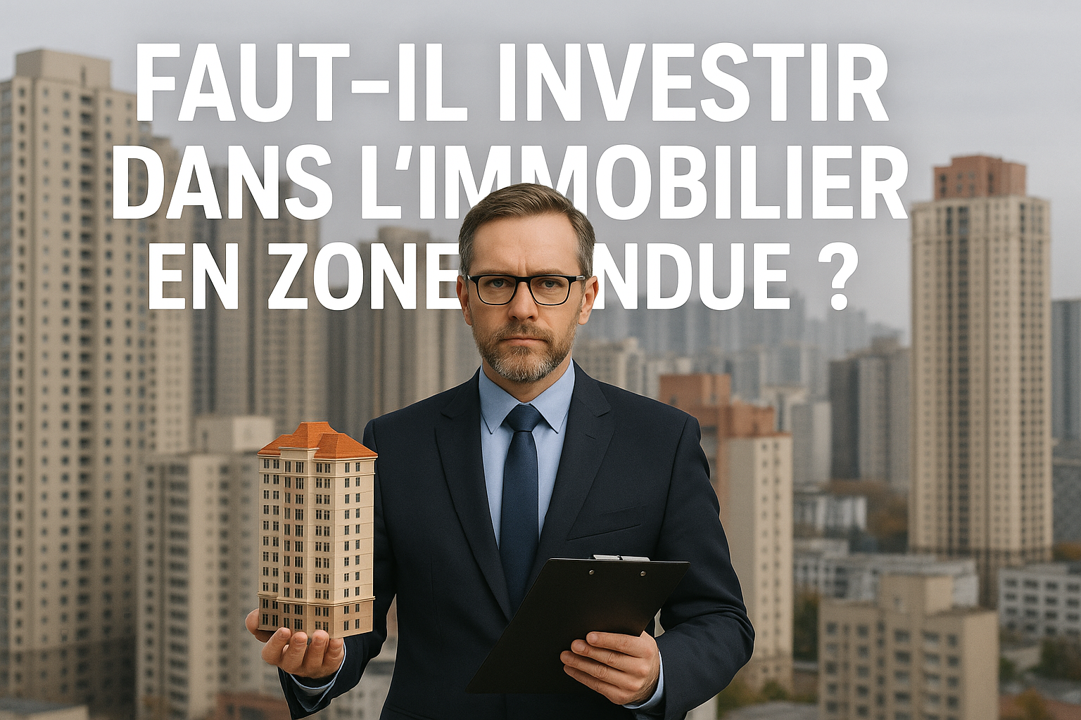 immeuble avec une personne au premier plan en costume