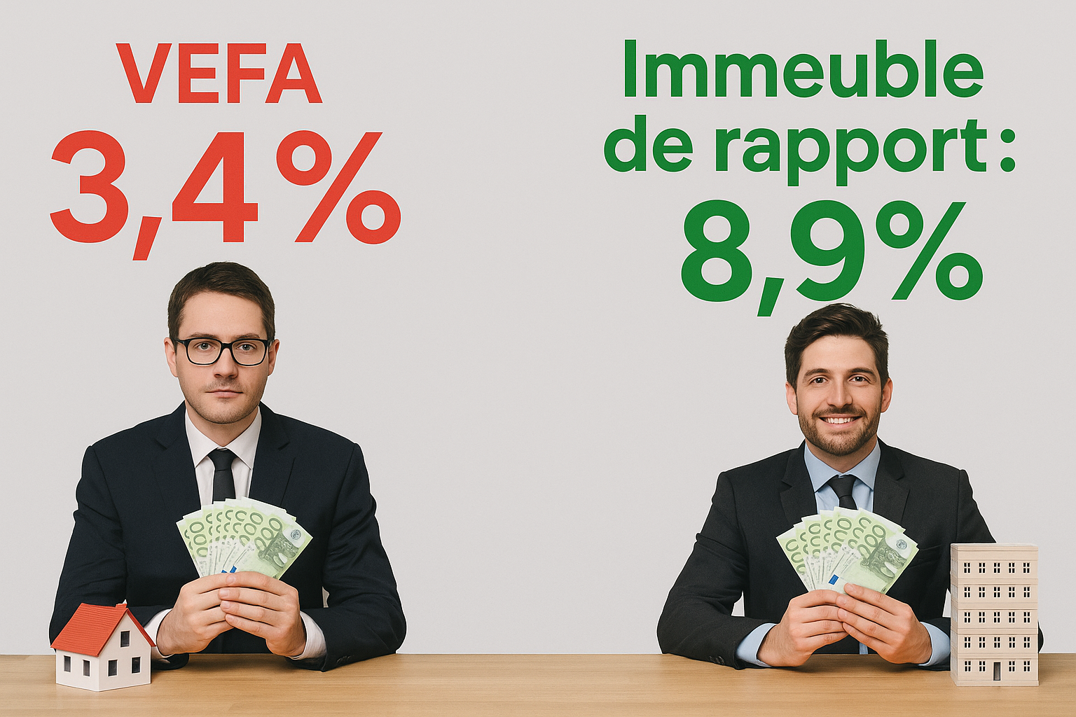 Exemple de deux investisseurs disposant chacun d’un budget de 300 000 €