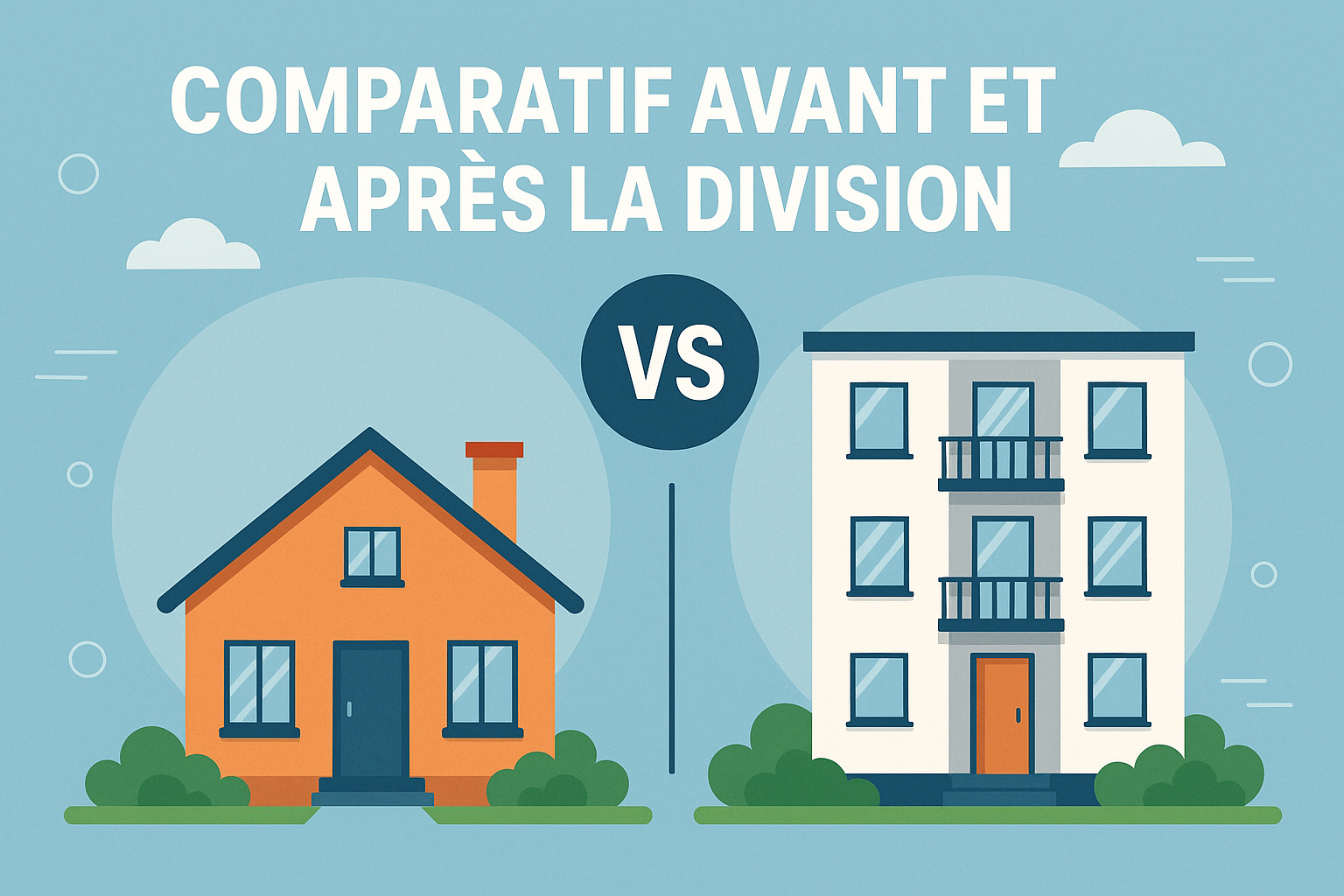 Comparatif avant et après la division